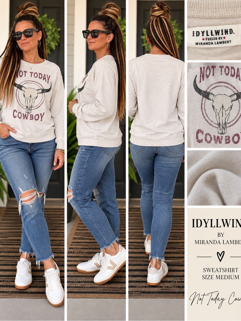Idyllwind Cream 'Not Today Cowboy' Graphic Sweatshirt
